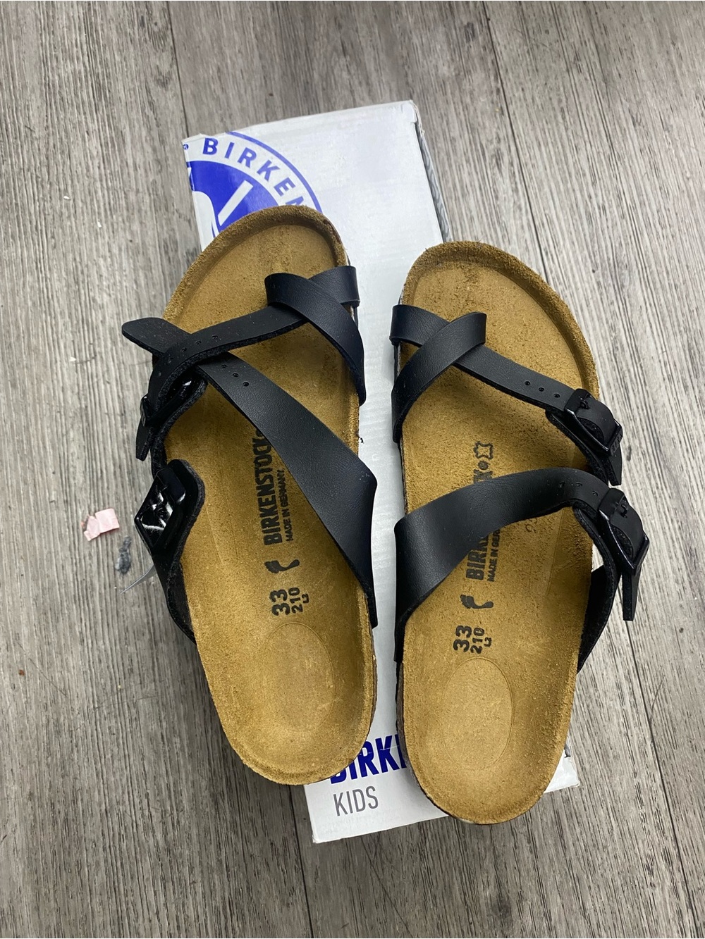 Birkenstock Mayari Kids Black Sandals Size 33 EU Narrow Fit Birko-Flo